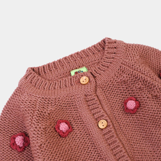 Infant Girls Sweater-Flower Bunch
