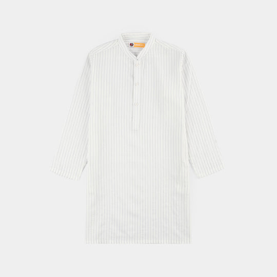 Boys Yarn Dyed Kurta (Stripe) - Blue