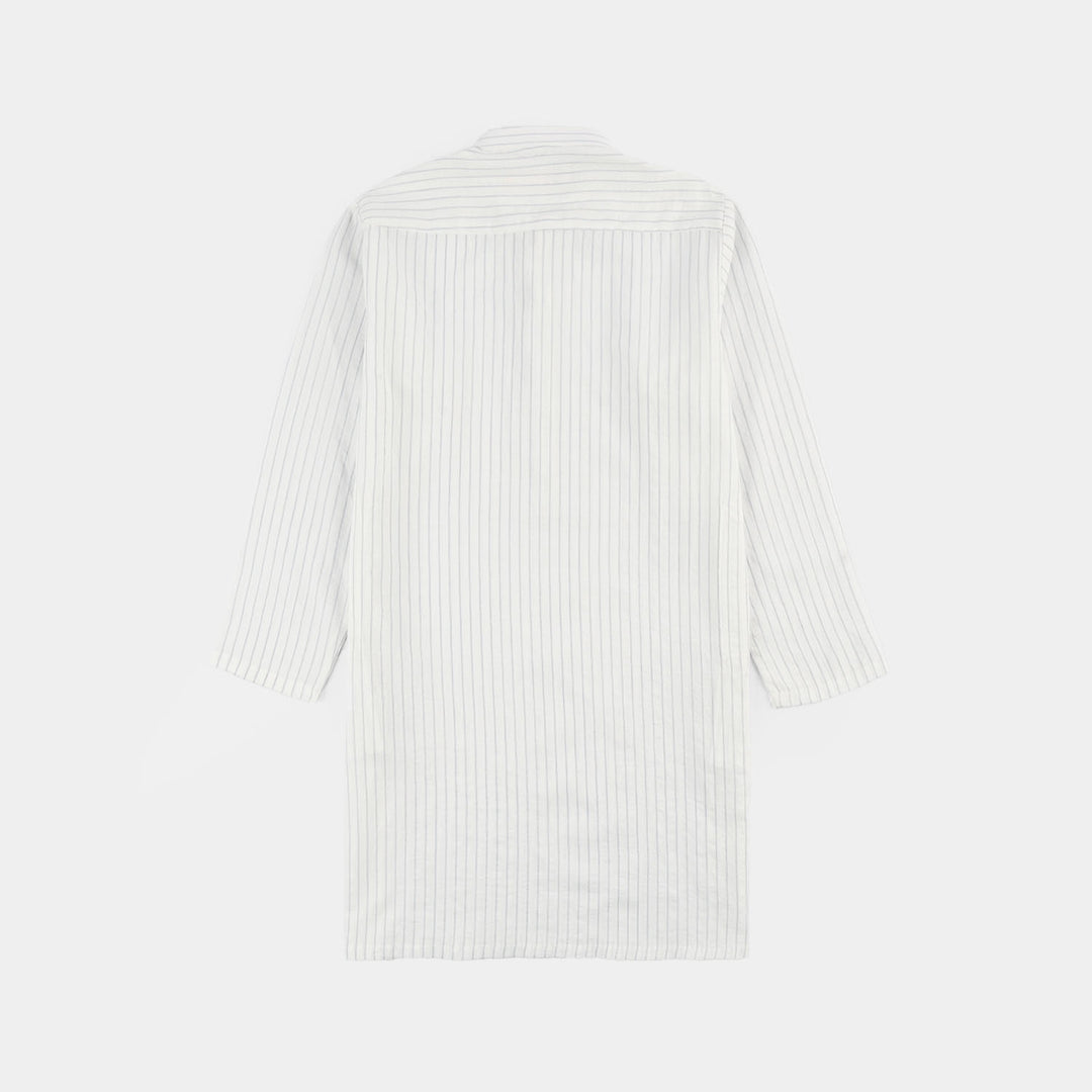 Boys Yarn Dyed Kurta (Stripe) - Blue