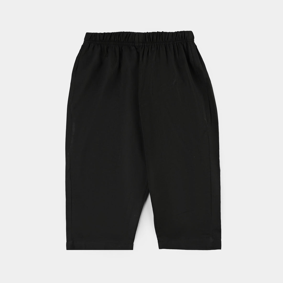 Infant Boys Jacquard Kurta Pajama - Black