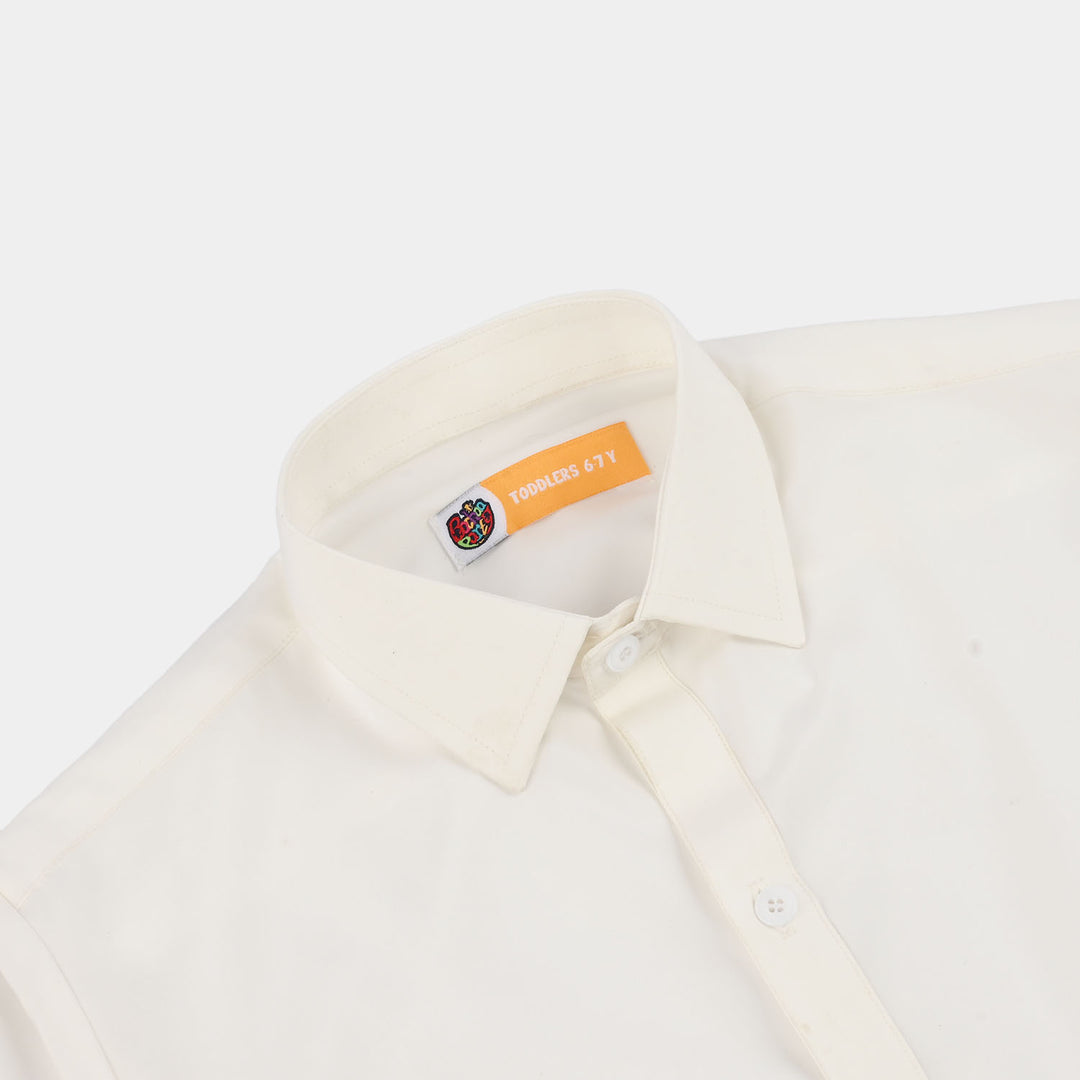 Boys Poly Viscose Kurta Pajama (Blended) - White