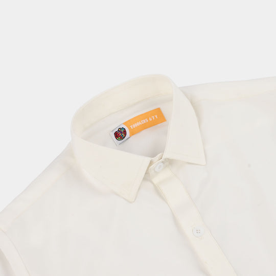 Boys Poly Viscose Kurta Pajama (Blended) - White