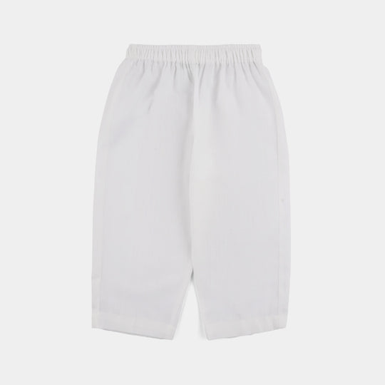 Infant Boys Cotton Slub 3Piece Suit (Front Open) -WHITE