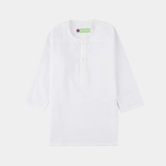 Infant Boys Cotton Slub 3Piece Suit (Front Open) -WHITE