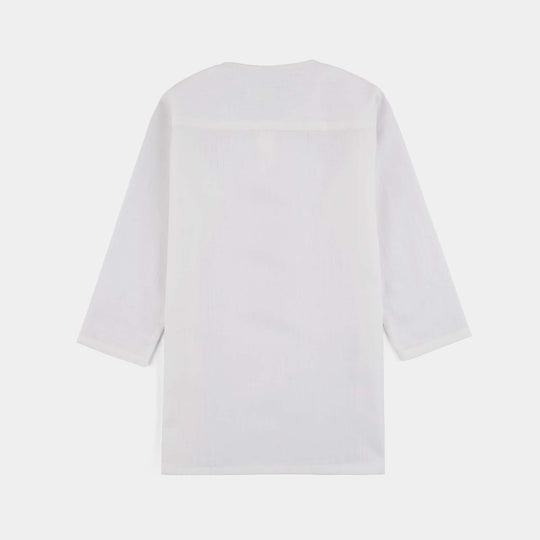 Infant Boys Cotton Slub 3Piece Suit (Front Open) -WHITE