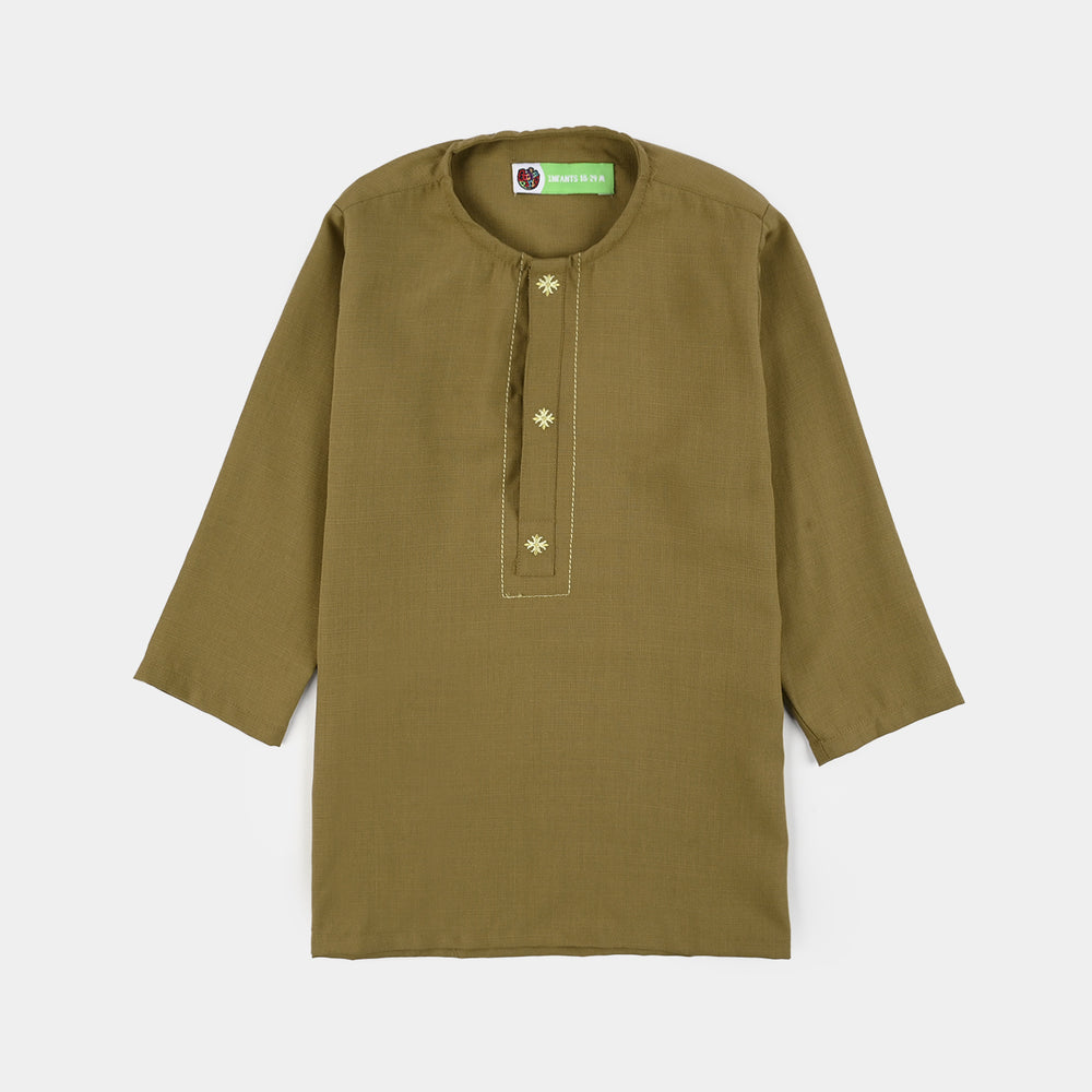 Infant Boys Poly Viscose Kurta Pajama - Green