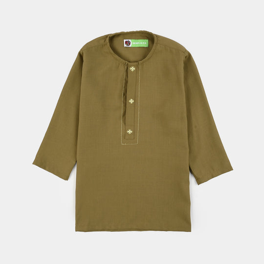 Infant Boys Poly Viscose Kurta Pajama - Green