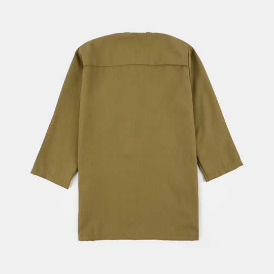 Infant Boys Poly Viscose Kurta Pajama - Green