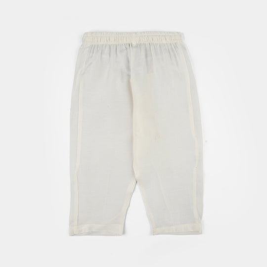 Infant Boys Poly Viscose Kurta Pajama (Jagmag) - White