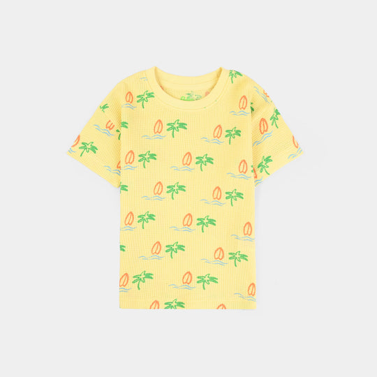 Infant Boys Thermal T-Shirt (Surfboard & Waves) - Yellow