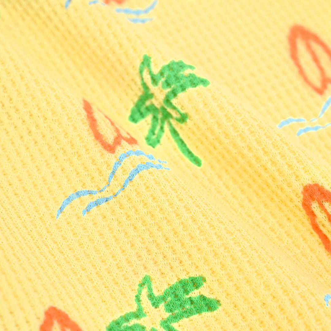Infant Boys Thermal T-Shirt (Surfboard & Waves) - Yellow