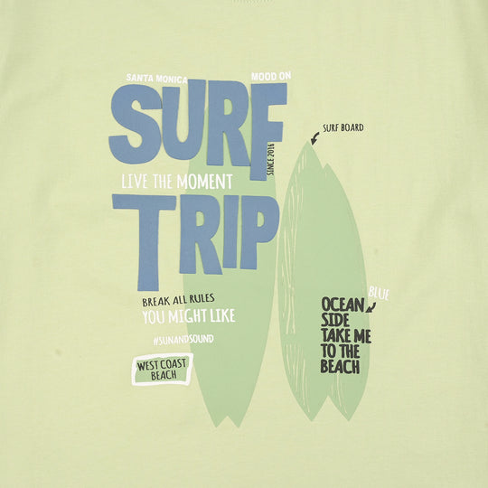 Boys Jersey/Terry T-Shirt (Surf Trip) - Green