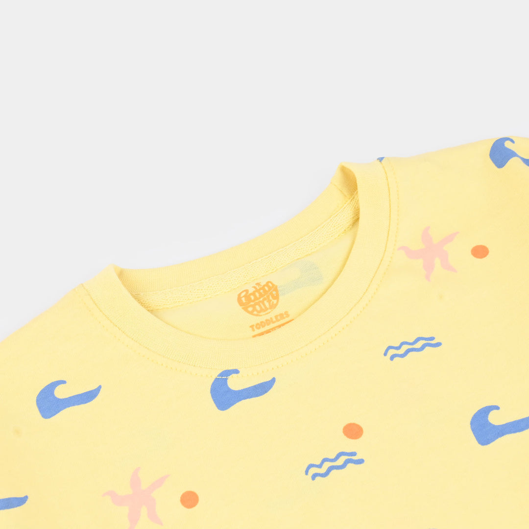 Boys Cotton Jersey T-Shirt (Beach) - Yellow