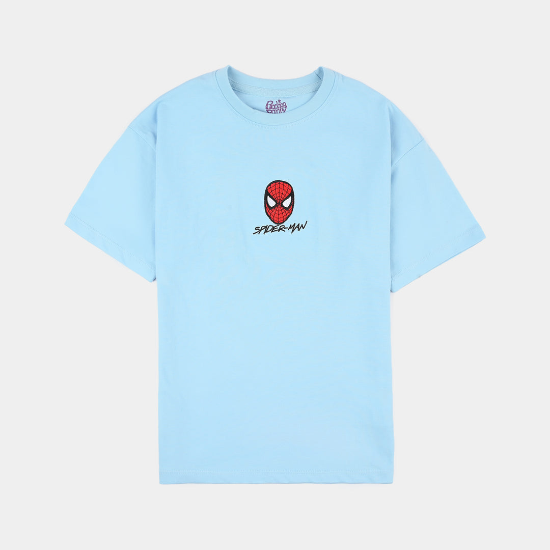 Boys Character Print Cotton Jersey T-Shirt – Sky Blue