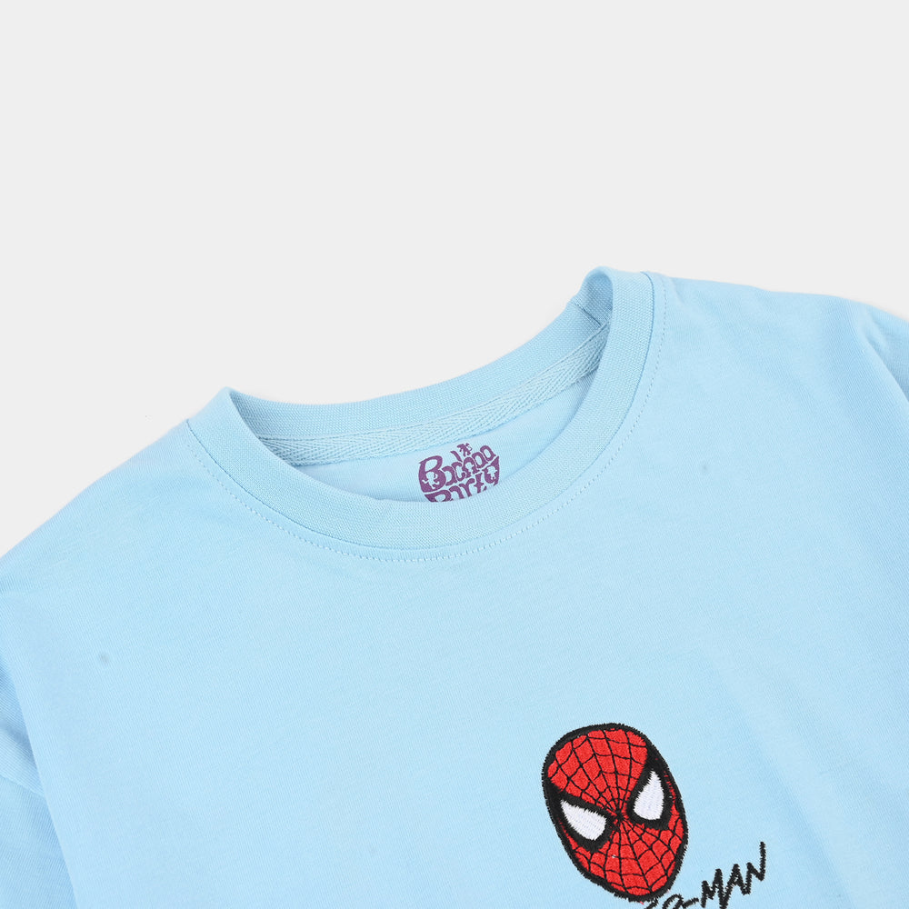 Boys Character Print Cotton Jersey T-Shirt – Sky Blue
