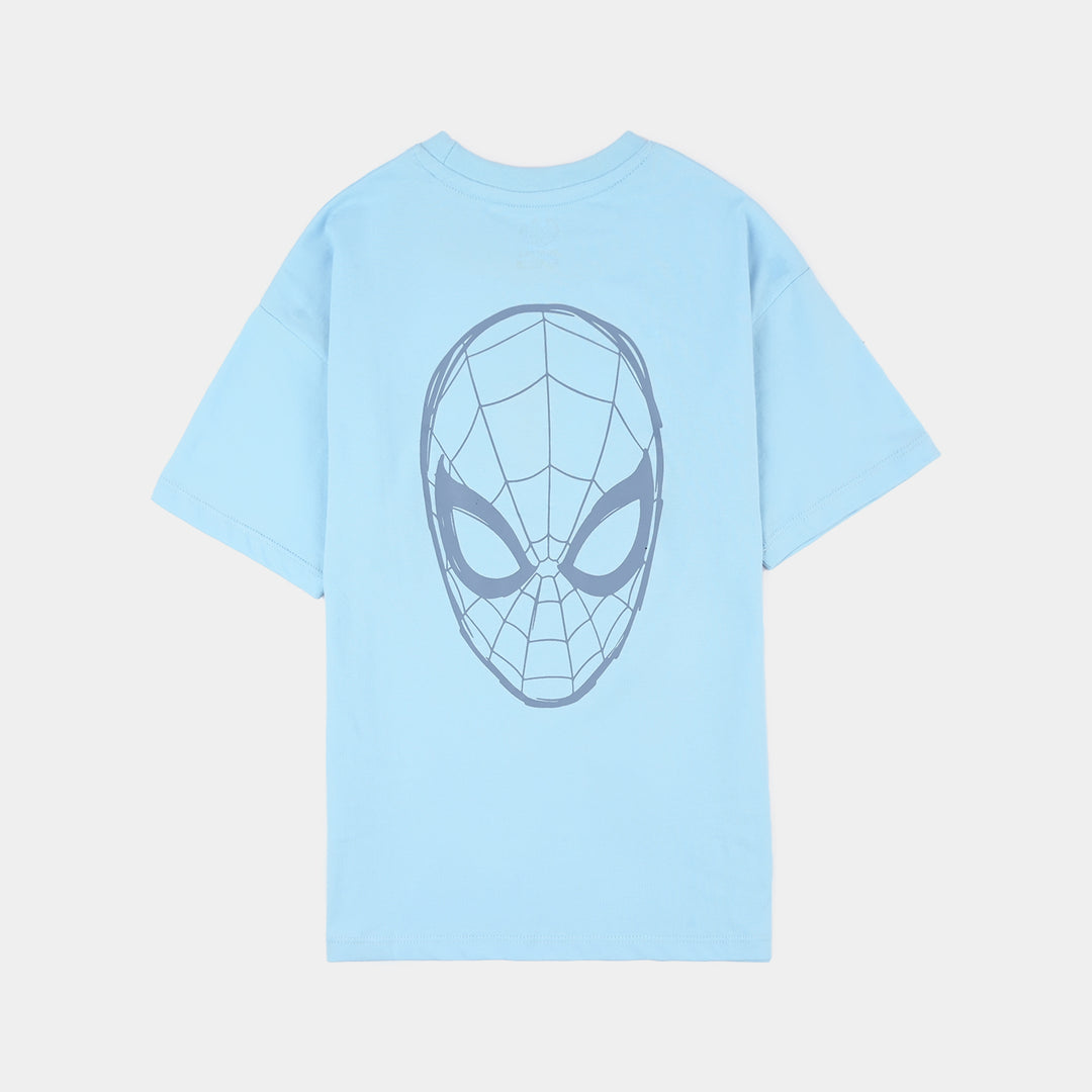 Boys Character Print Cotton Jersey T-Shirt – Sky Blue