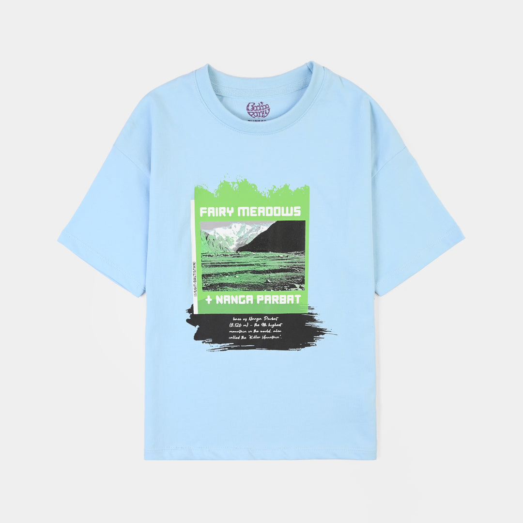 Boys Cotton Jersey T-Shirt Nanga Parbat - Blue