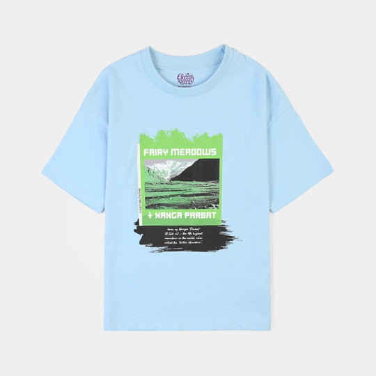 Boys Cotton Jersey T-Shirt Nanga Parbat - Blue