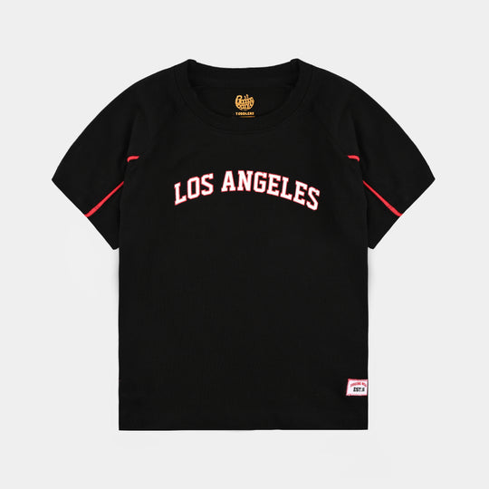 Boys Cotton Jersey T-Shirt H/S Los Angeles-Jet Black