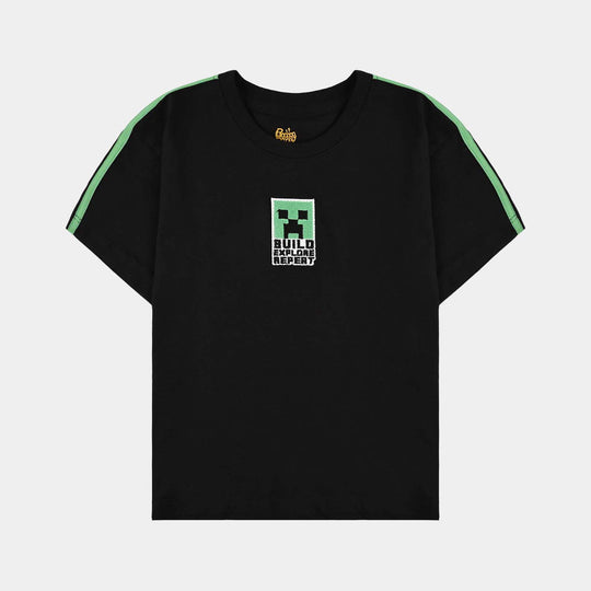Boys Cotton Jersey T-Shirt H/S Mine-Jet Black
