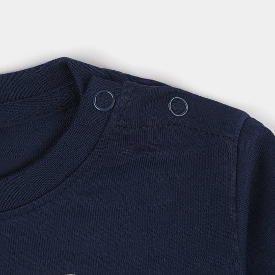 Infant Boys Cotton Jersey T-Shirt H/S Dino Days-NAVY
