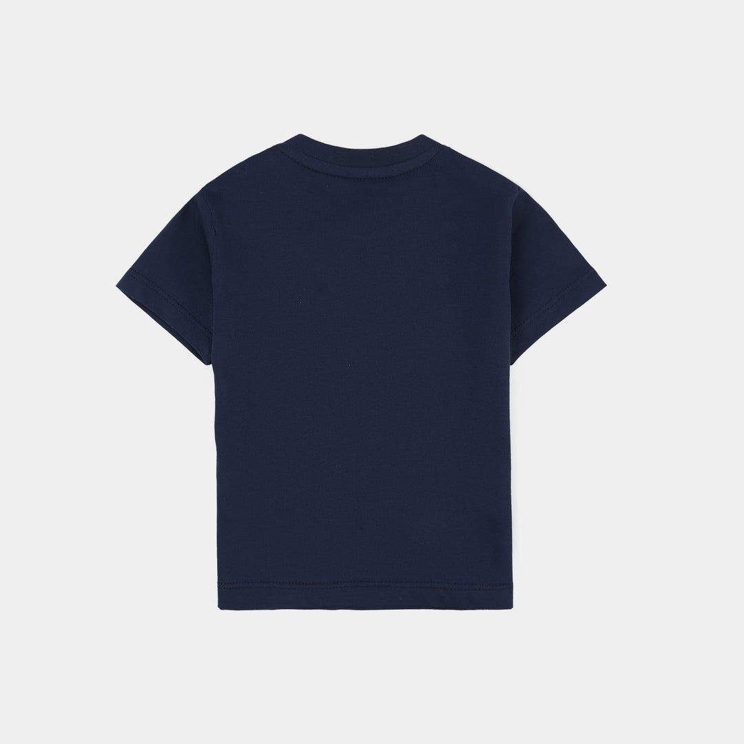 Infant Boys Cotton Jersey T-Shirt H/S Dino Days-NAVY