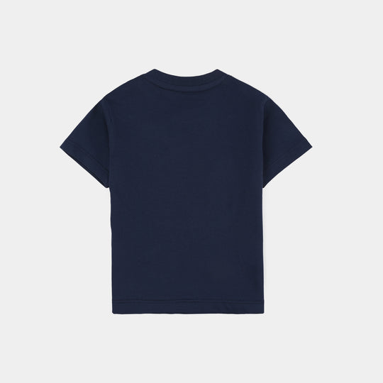 Infant Boys Cotton Jersey T-Shirt H/S Dino Days-NAVY