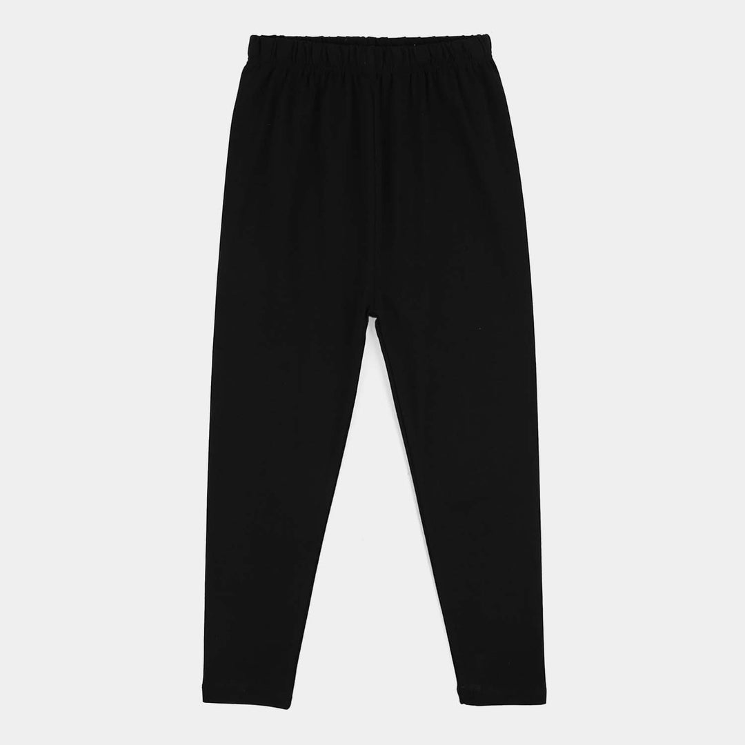 Girls Jersey/Terry Basic Tights - Black