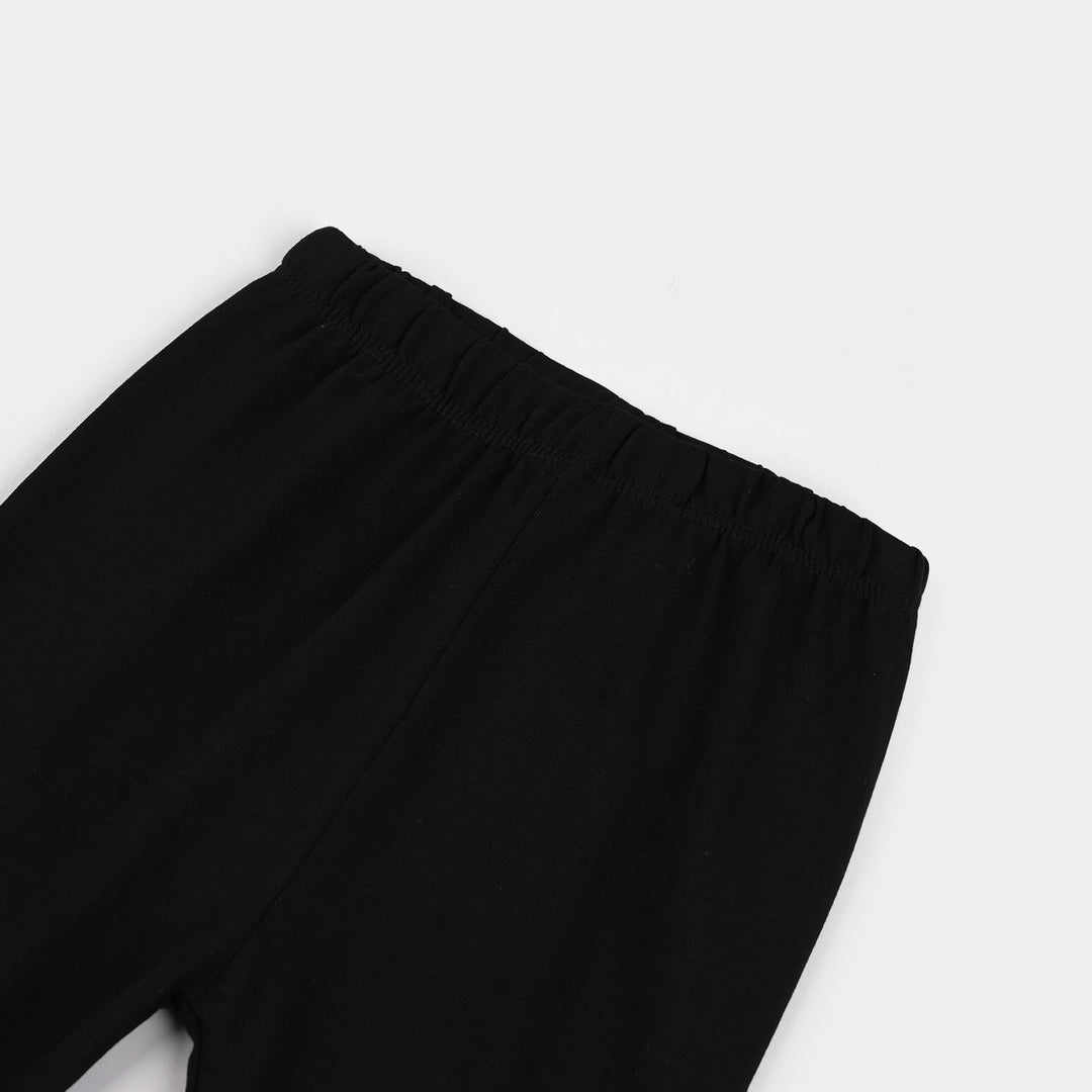 Infant Girls Jersey Terry Basic Tights - Black