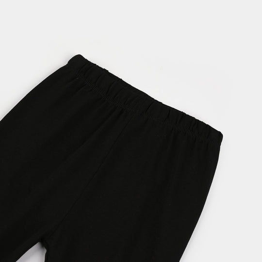 Infant Girls Jersey Terry Basic Tights - Black