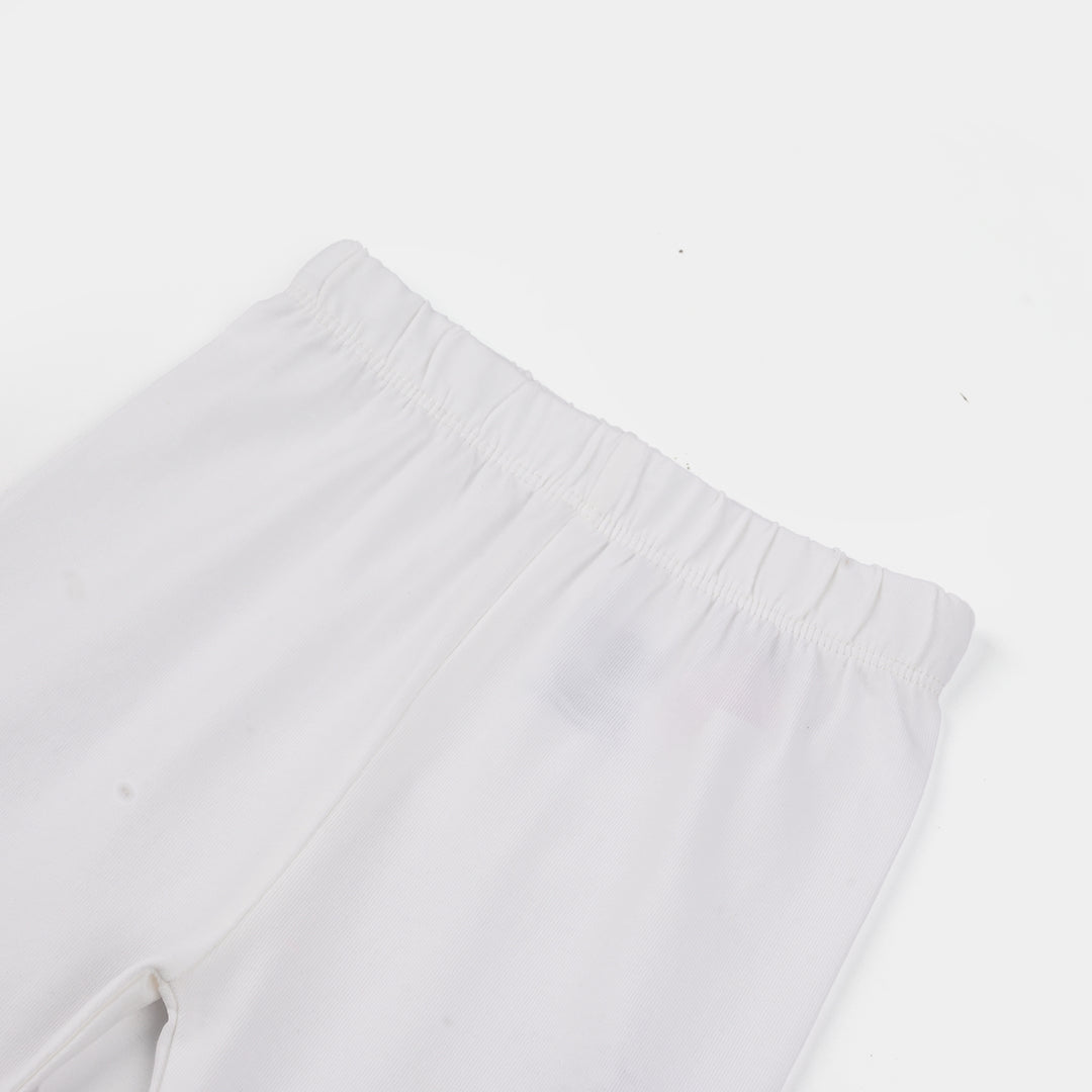 Infant Girls Jersey Terry Tights (Basic) - White