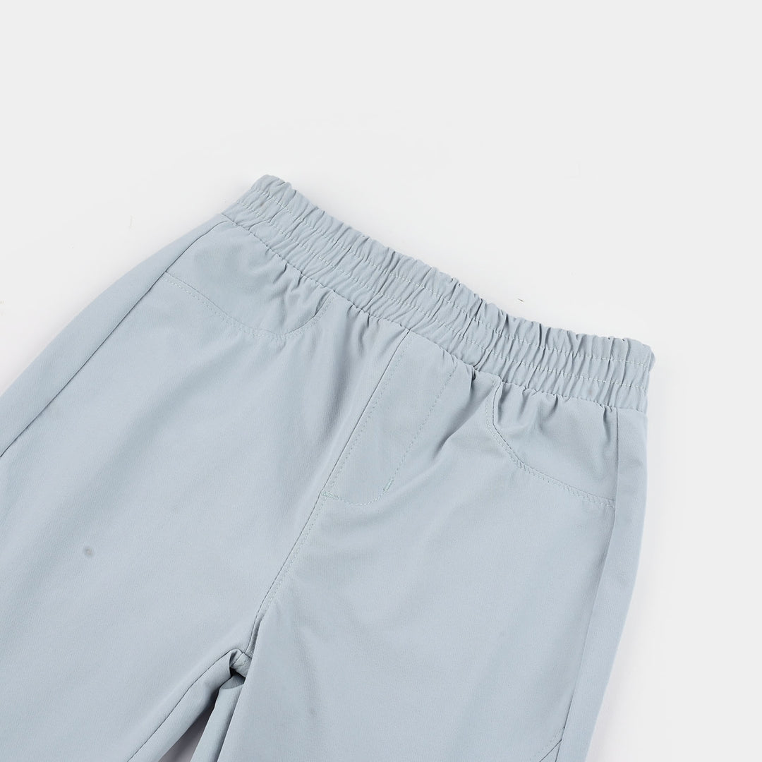 Girls Poly Twill Jeggings (Flared) - Blue