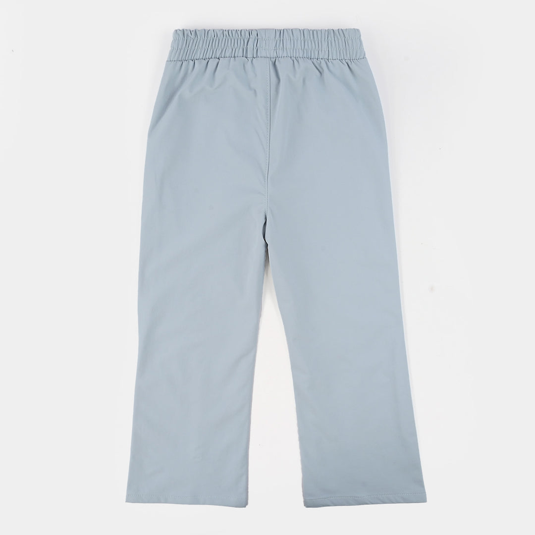 Girls Poly Twill Jeggings (Flared) - Blue