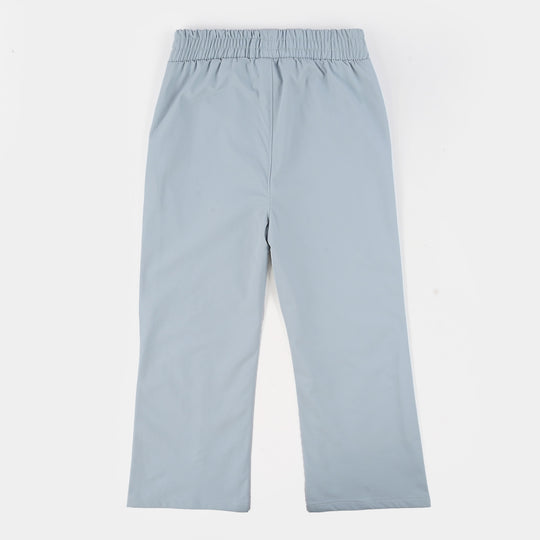 Girls Poly Twill Jeggings (Flared) - Blue