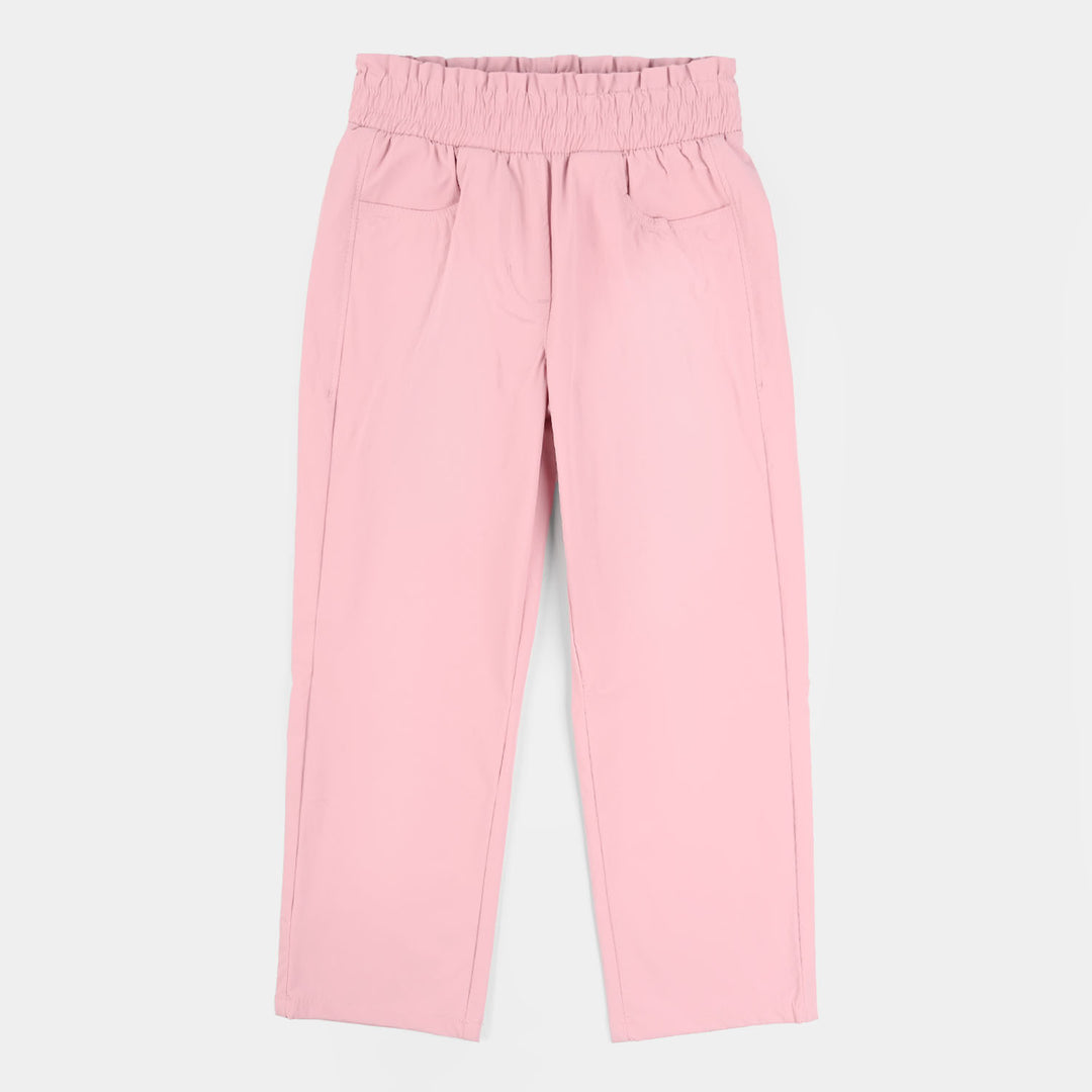 GIRLS Polyester PANT PAPERBAG-PINK