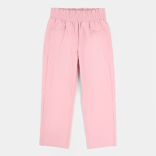 GIRLS Polyester PANT PAPERBAG-PINK