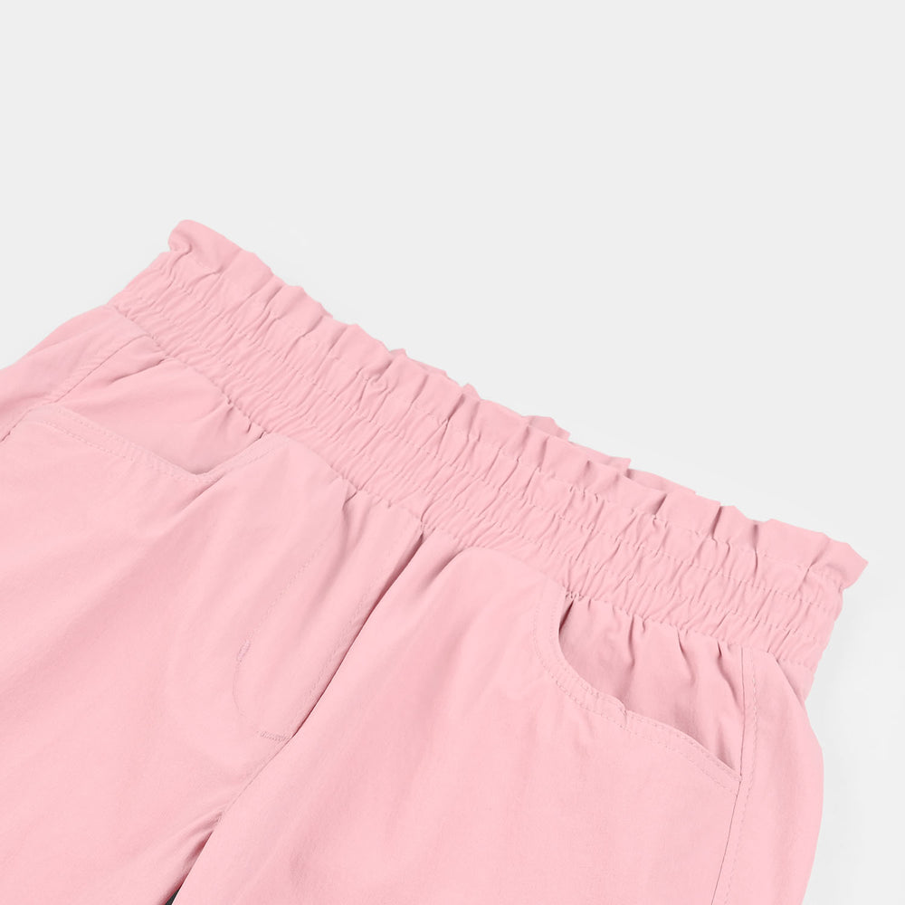 GIRLS Polyester PANT PAPERBAG-PINK