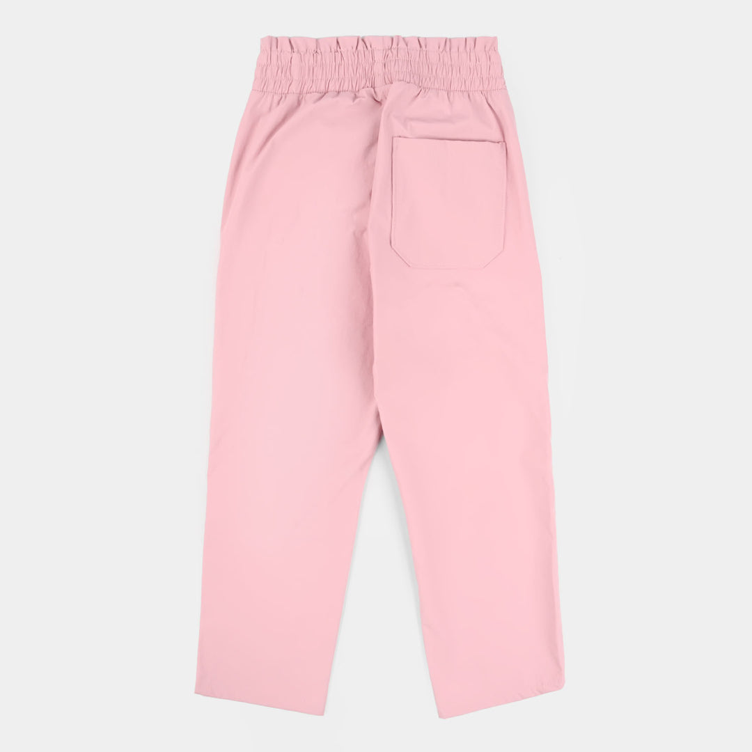GIRLS Polyester PANT PAPERBAG-PINK