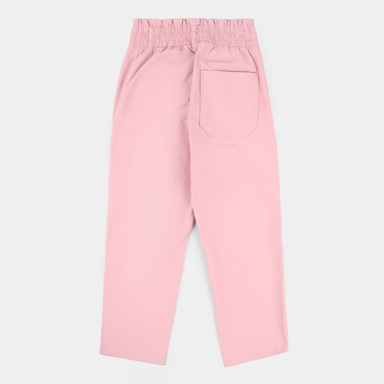 GIRLS Polyester PANT PAPERBAG-PINK