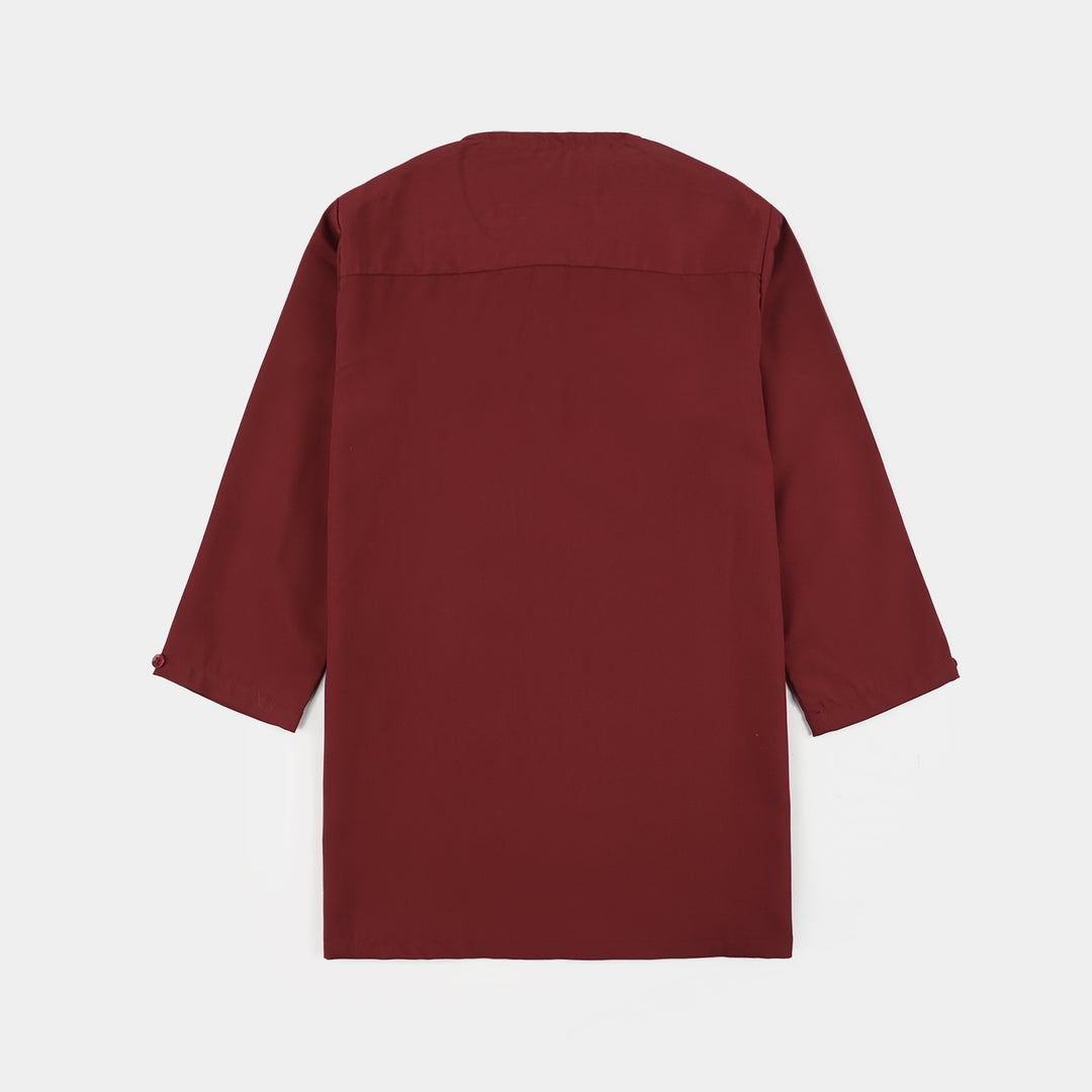 Infant Boys Poly Viscose Kurta Pajama (Cut Placket) -RED