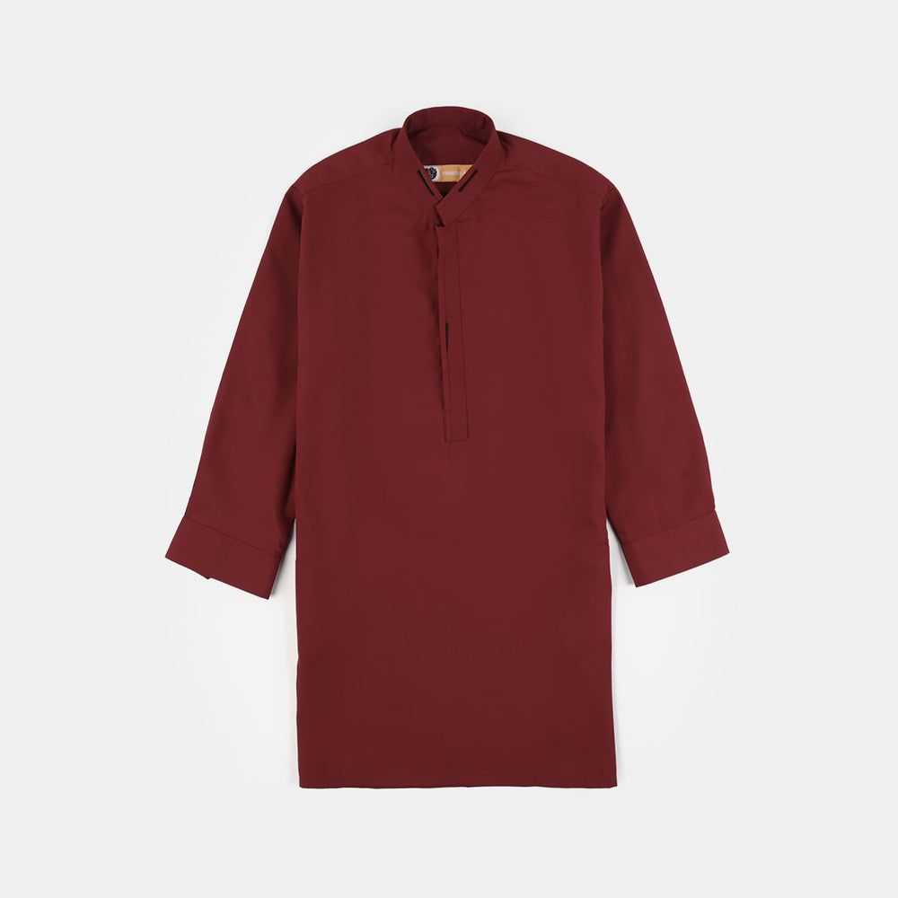 Boys Poly Viscose Kurta Pajama (Cut Placket) -RED