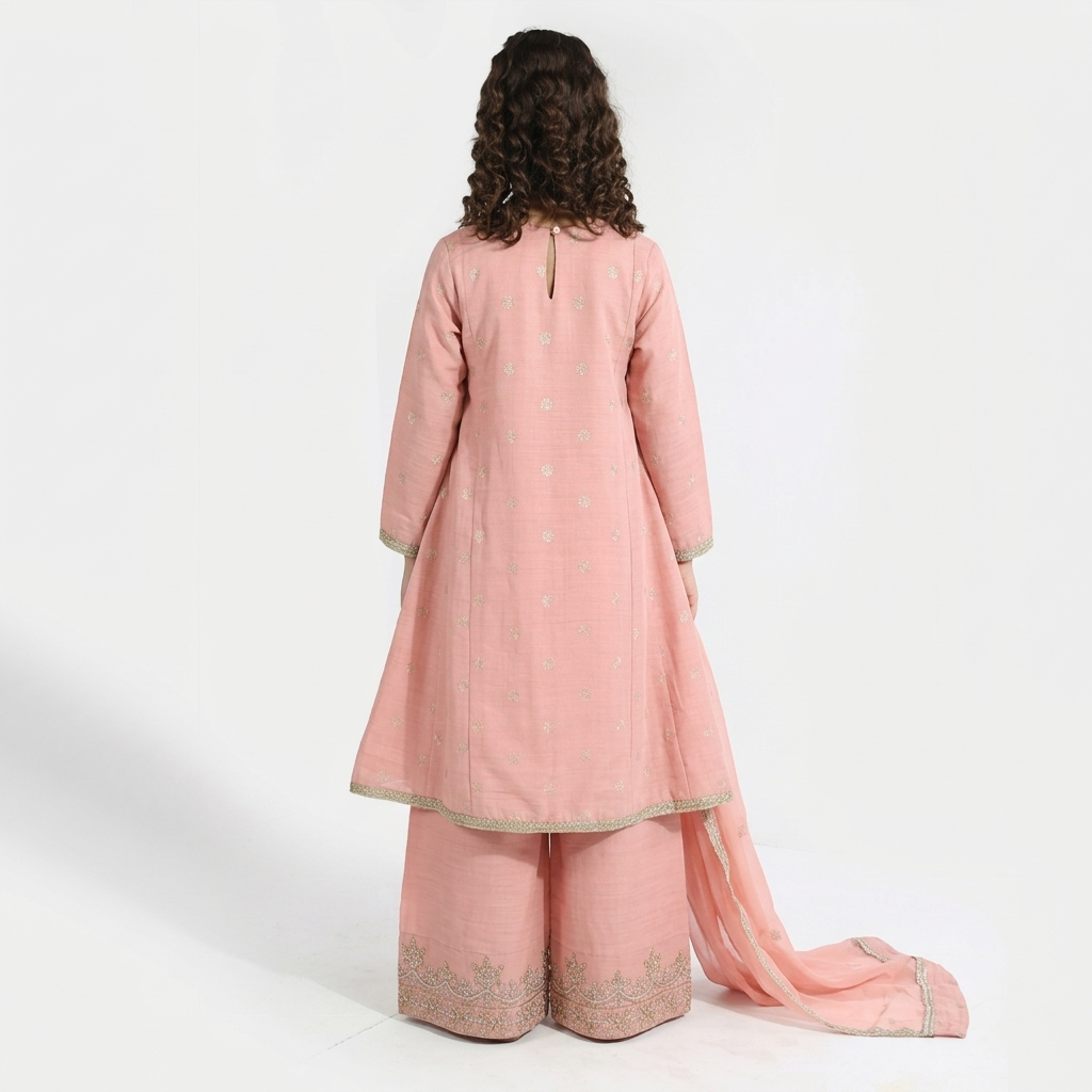 Girls Jacquard 3 Piece Suit (Jewel) - Peach