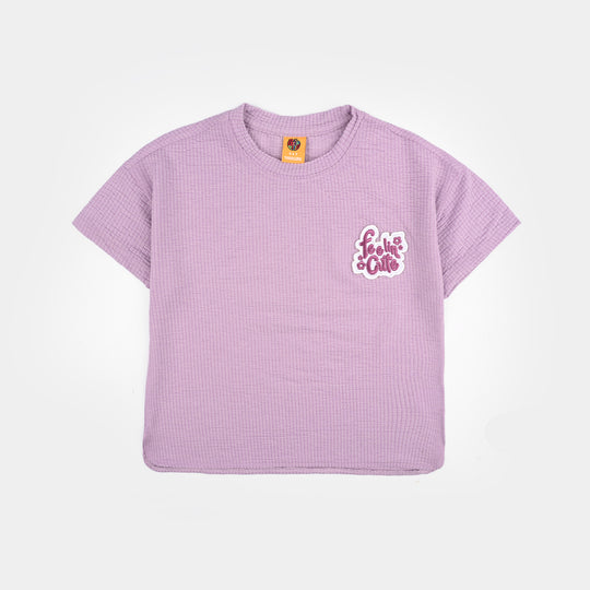 Girls Thermal T-Shirt (Feeling Cute) - Purple