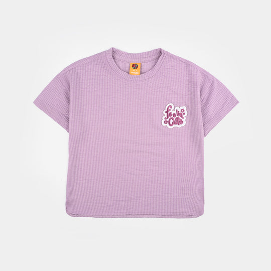Girls Thermal T-Shirt (Feeling Cute) - Purple