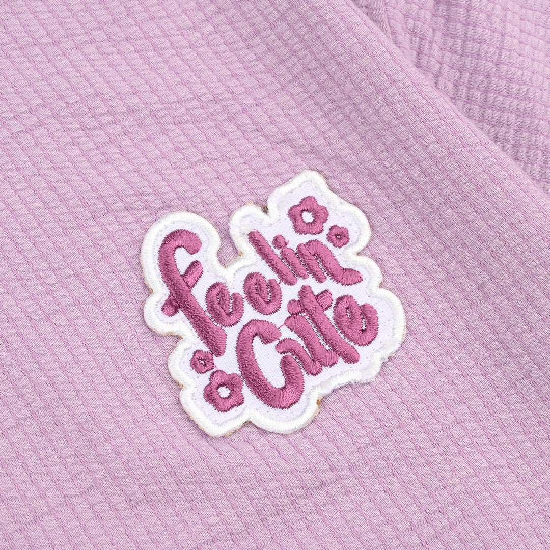 Girls Thermal T-Shirt (Feeling Cute) - Purple