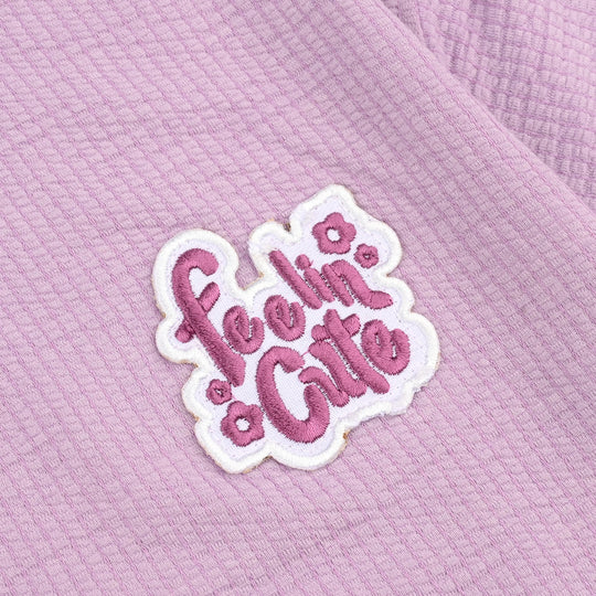 Girls Thermal T-Shirt (Feeling Cute) - Purple