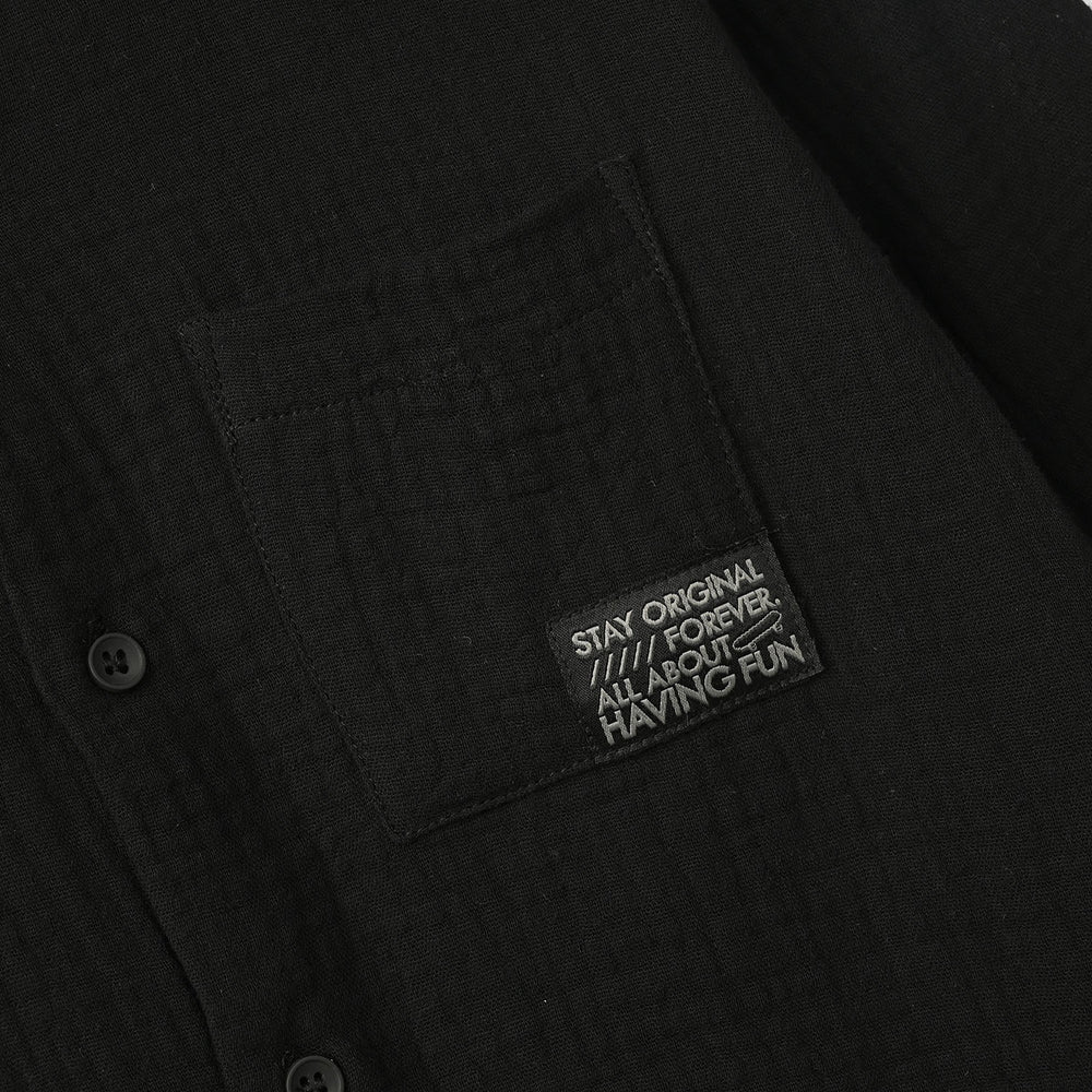 Teens Boys Gauze Shirt (Stay Original) - Black