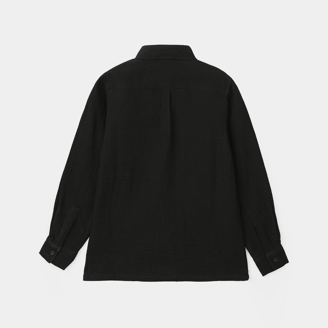 Teens Boys Gauze Shirt (Stay Original) - Black