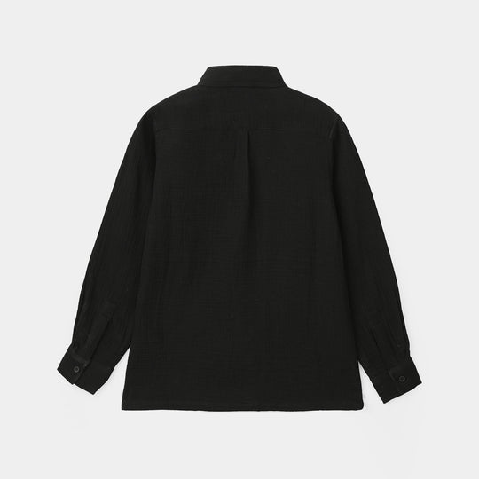 Teens Boys Gauze Shirt (Stay Original) - Black