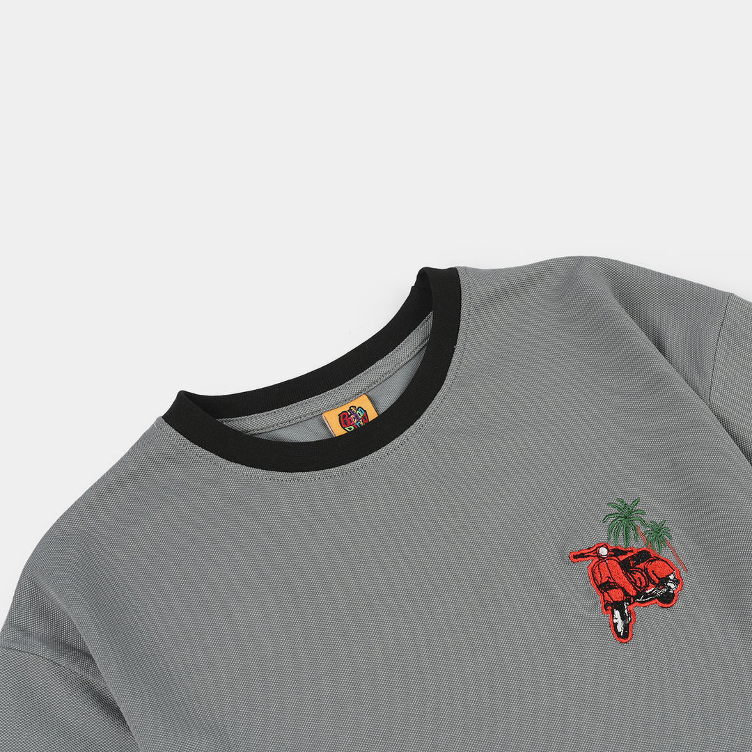 Boys Cotton Interlock T-Shirt (California) - Grey